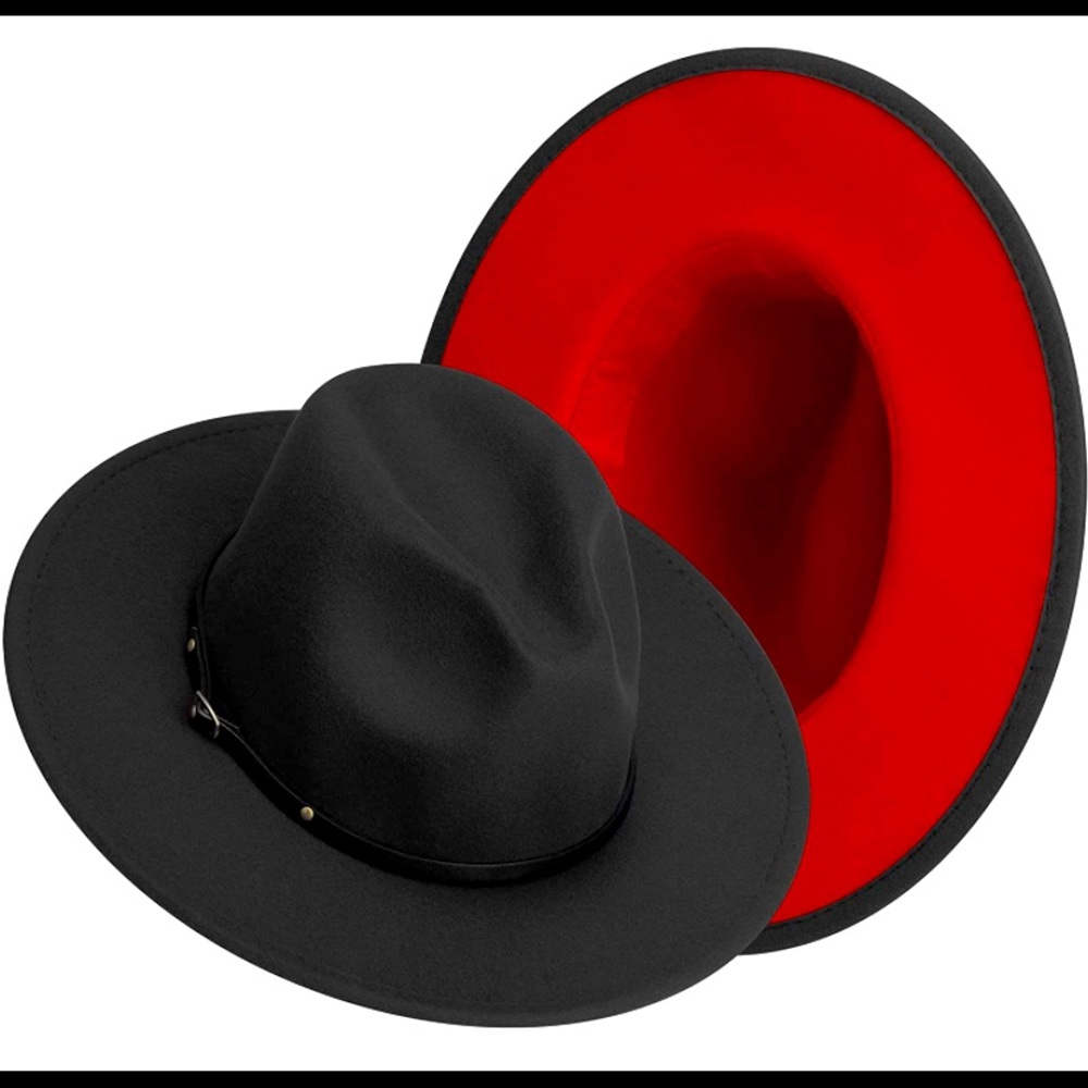 Black and Red Brim Hat